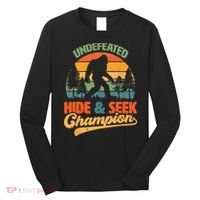 Bigfoot Hide and Seek Champ Sasquatch Hiding Champion Retro Long Sleeve Shirt thumb 0