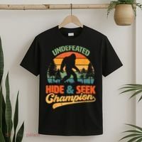 Bigfoot Hide and Seek Champ Sasquatch Hiding Champion Retro T-Shirt thumb 2