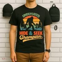 Bigfoot Hide and Seek Champ Sasquatch Hiding Champion Retro T-Shirt thumb 6