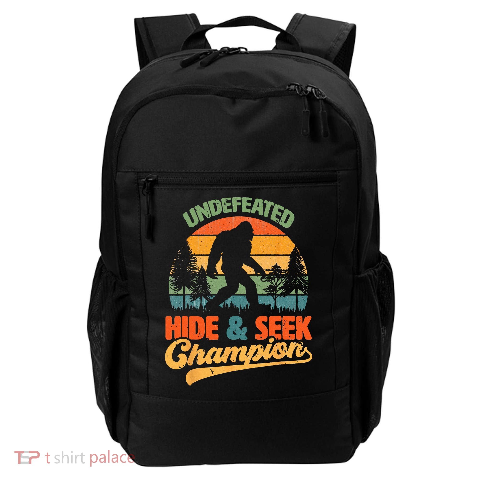 Bigfoot Hide and Seek Champ Sasquatch Hiding Champion Retro Backpack