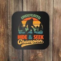 Bigfoot Hide and Seek Champ Sasquatch Hiding Champion Retro Coaster thumb 0
