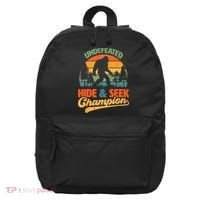 Bigfoot Hide and Seek Champ Sasquatch Hiding Champion Retro 16 in Basic Backpack thumb 0