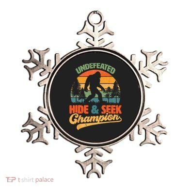 Bigfoot Hide and Seek Champ Sasquatch Hiding Champion Retro Ornament