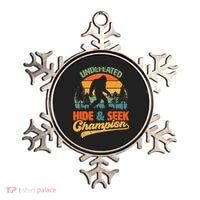 Bigfoot Hide and Seek Champ Sasquatch Hiding Champion Retro Ornament thumb 0
