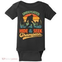 Bigfoot Hide and Seek Champ Sasquatch Hiding Champion Retro Baby Bodysuit thumb 0
