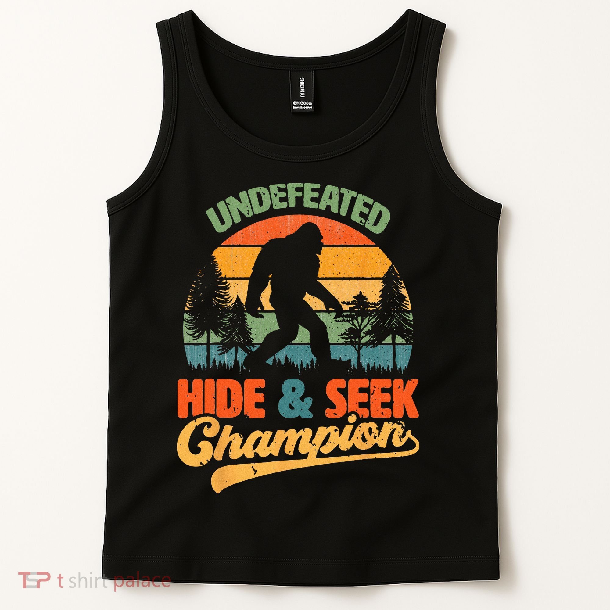 Bigfoot Hide and Seek Champ Sasquatch Hiding Champion Retro Tank Top