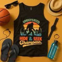 Bigfoot Hide and Seek Champ Sasquatch Hiding Champion Retro Tank Top thumb 4