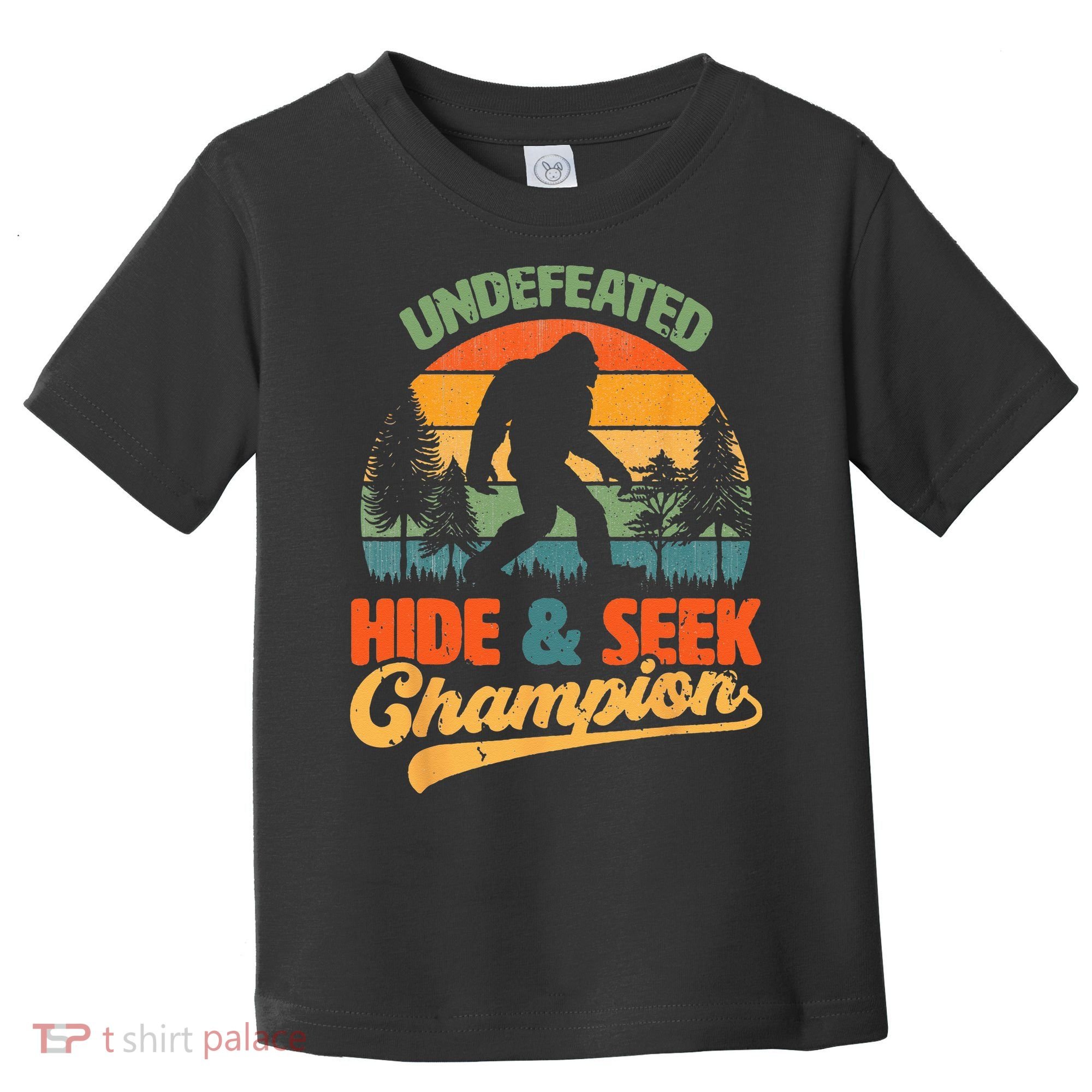 Bigfoot Hide and Seek Champ Sasquatch Hiding Champion Retro Toddler T-Shirt