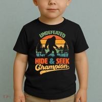 Bigfoot Hide and Seek Champ Sasquatch Hiding Champion Retro Toddler T-Shirt thumb 2