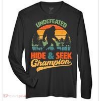 Bigfoot Hide and Seek Champ Sasquatch Hiding Champion Retro Zone Performance Long-Sleeve T-Shirt thumb 0