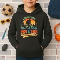 Bigfoot Hide and Seek Champ Sasquatch Hiding Champion Retro Kids Hoodie thumb 2