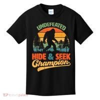 Bigfoot Hide and Seek Champ Sasquatch Hiding Champion Retro Kids T-Shirt thumb 0