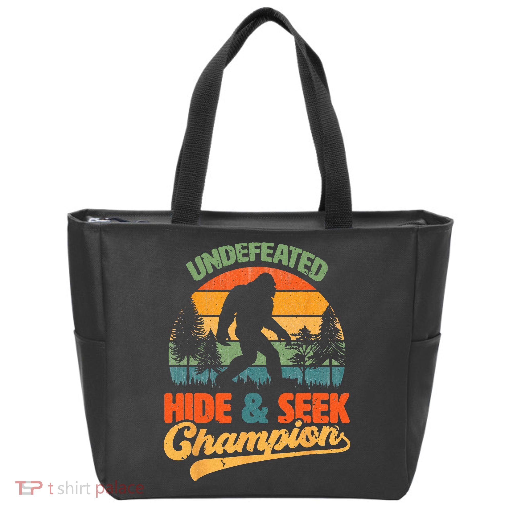 Bigfoot Hide and Seek Champ Sasquatch Hiding Champion Retro Tote Bag
