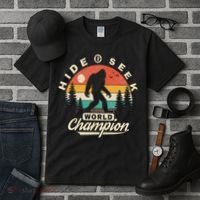 Bigfoot Hide And Seek World Champion Sasquatch Tall T-Shirt thumb 3