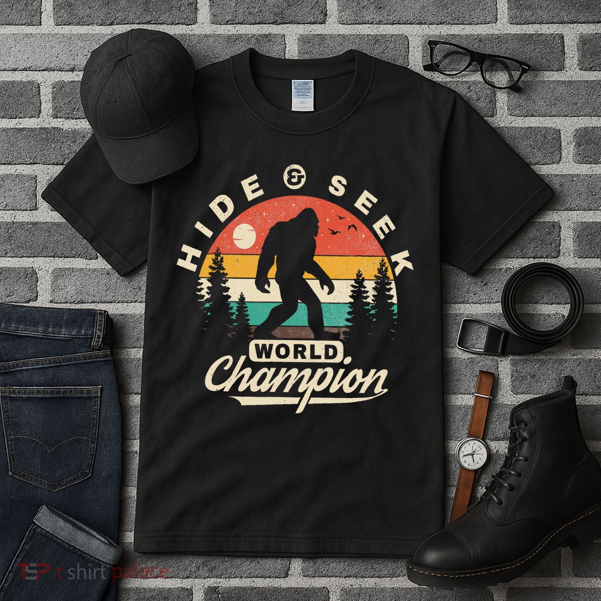 Bigfoot Hide And Seek World Champion Sasquatch Tall T-Shirt