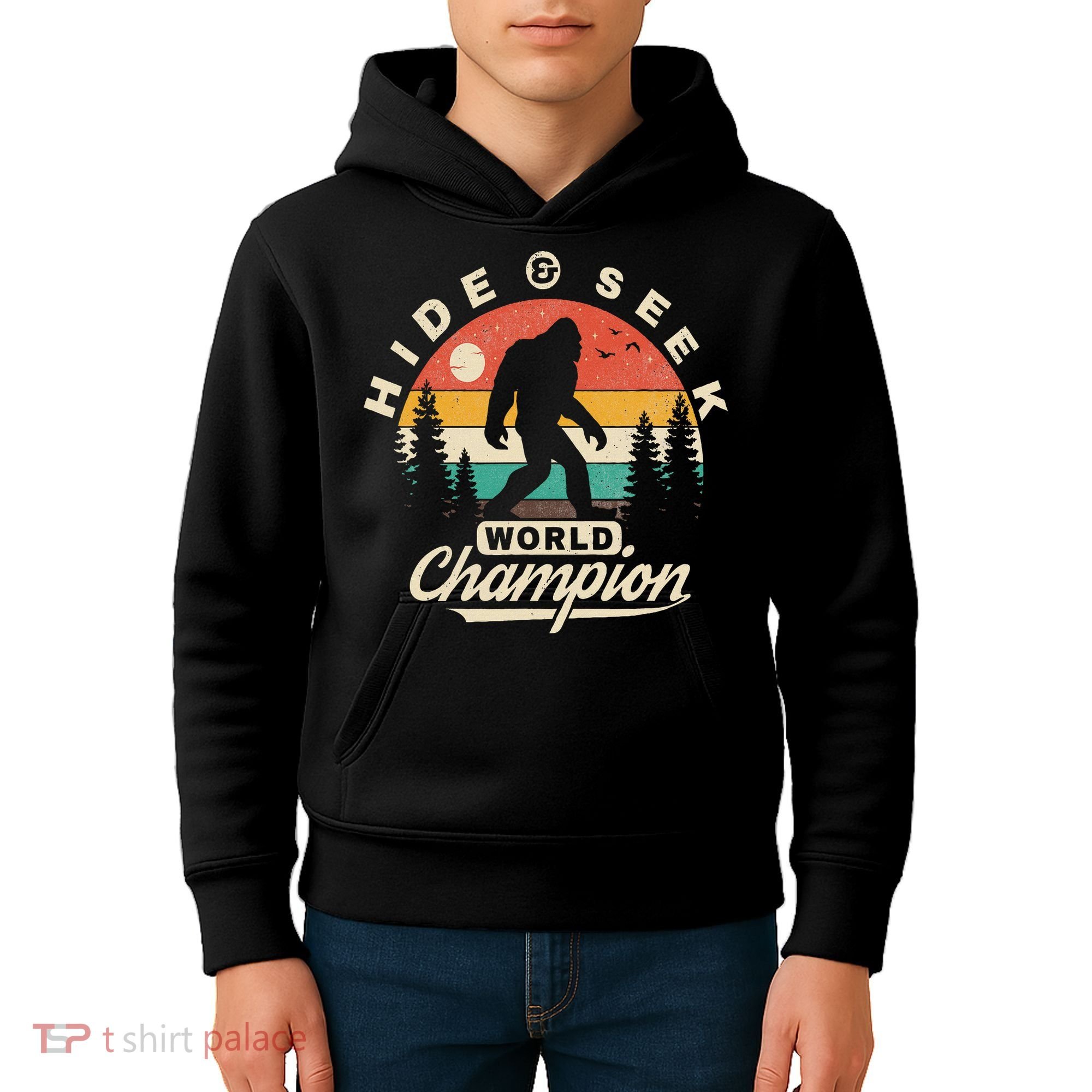 Bigfoot Hide And Seek World Champion Sasquatch Kids Hoodie