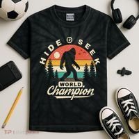 Bigfoot Hide And Seek World Champion Sasquatch Kids Tie-Dye T-Shirt thumb 2
