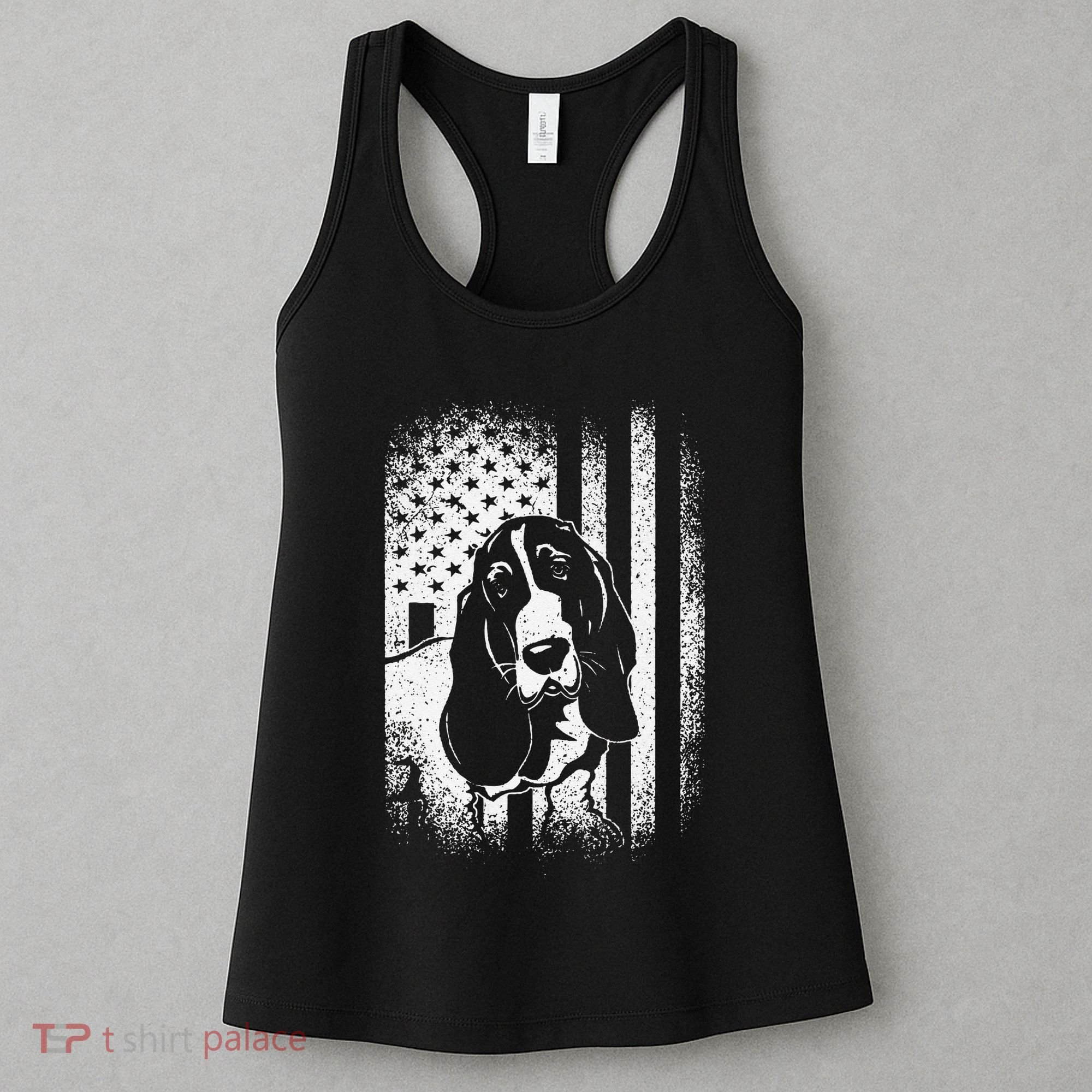 Basset Hound American Flag Dog Dad Dog Mom Lover Women's Tank Top