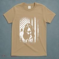 Basset Hound American Flag Dog Dad Dog Mom Lover T-Shirt thumb 5