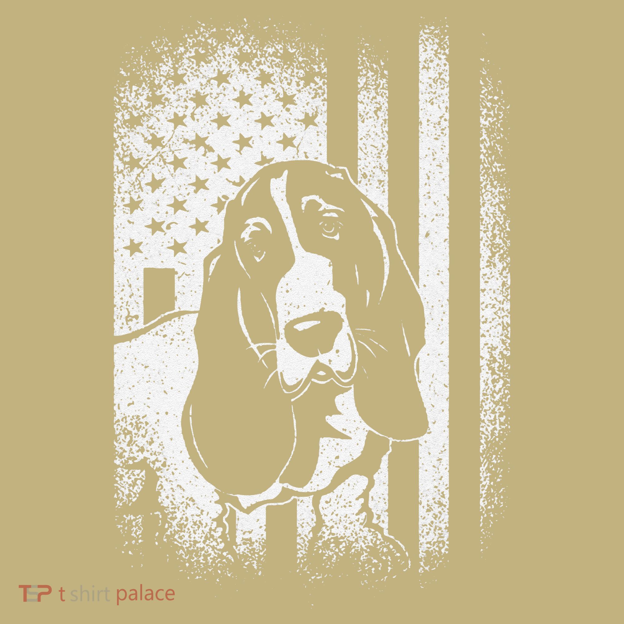 Basset Hound American Flag Dog Dad Dog Mom Lover T-Shirt