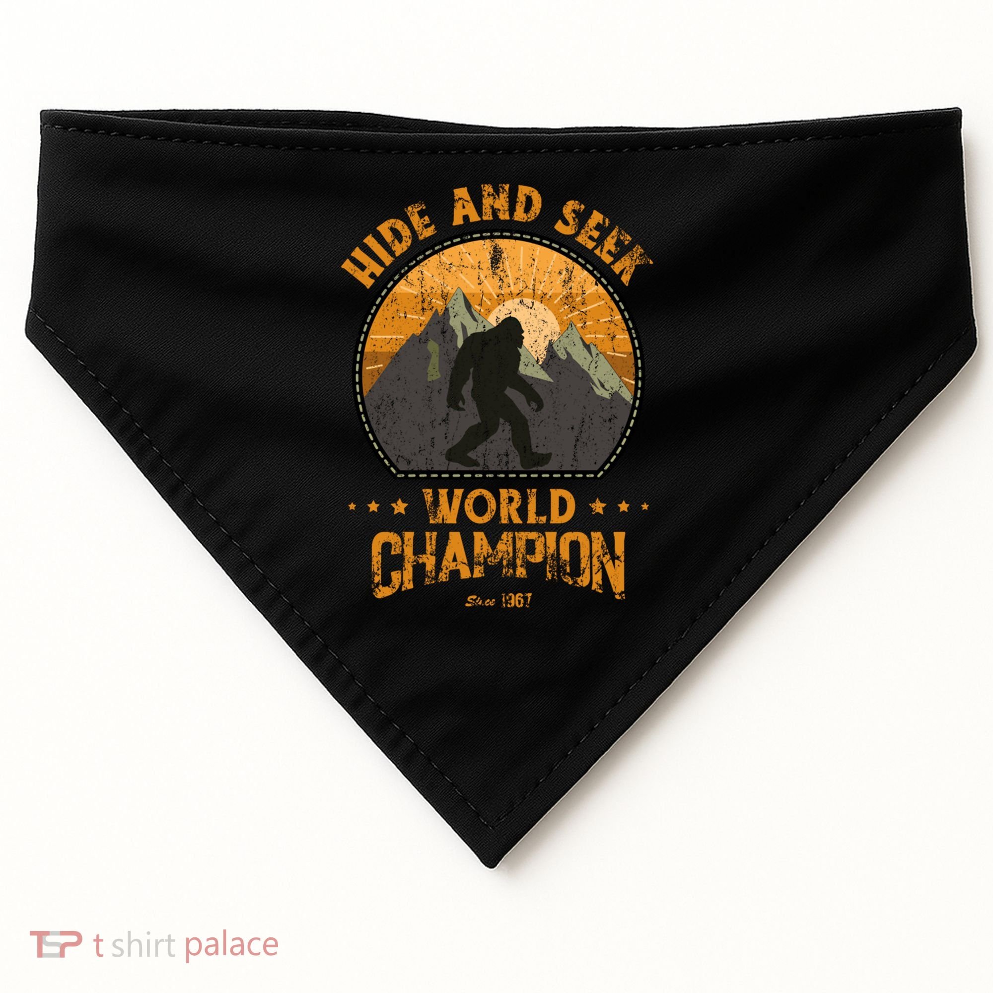 Bigfoogift Hide And Seek Bigfoot Hide And Seek Champion Cool Gift USA-Made Doggie Bandana