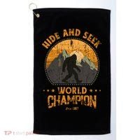 Bigfoogift Hide And Seek Bigfoot Hide And Seek Champion Cool Gift Golf Towel thumb 0