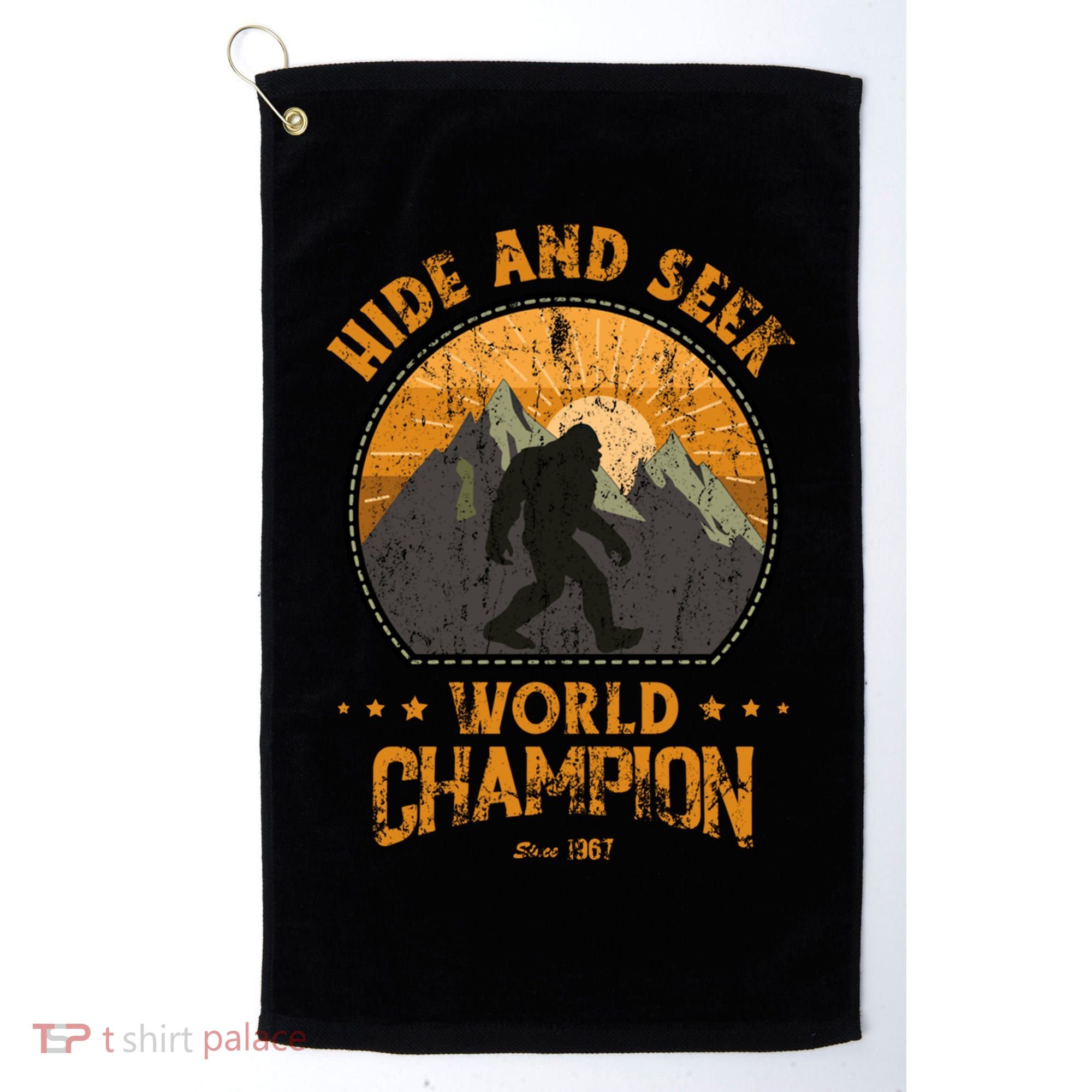 Bigfoogift Hide And Seek Bigfoot Hide And Seek Champion Cool Gift Golf Towel