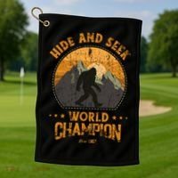 Bigfoogift Hide And Seek Bigfoot Hide And Seek Champion Cool Gift Golf Towel thumb 1