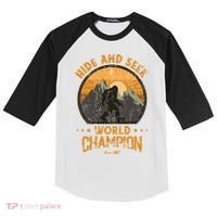Bigfoogift Hide And Seek Bigfoot Hide And Seek Champion Cool Gift Kids Colorblock Raglan Jersey thumb 0