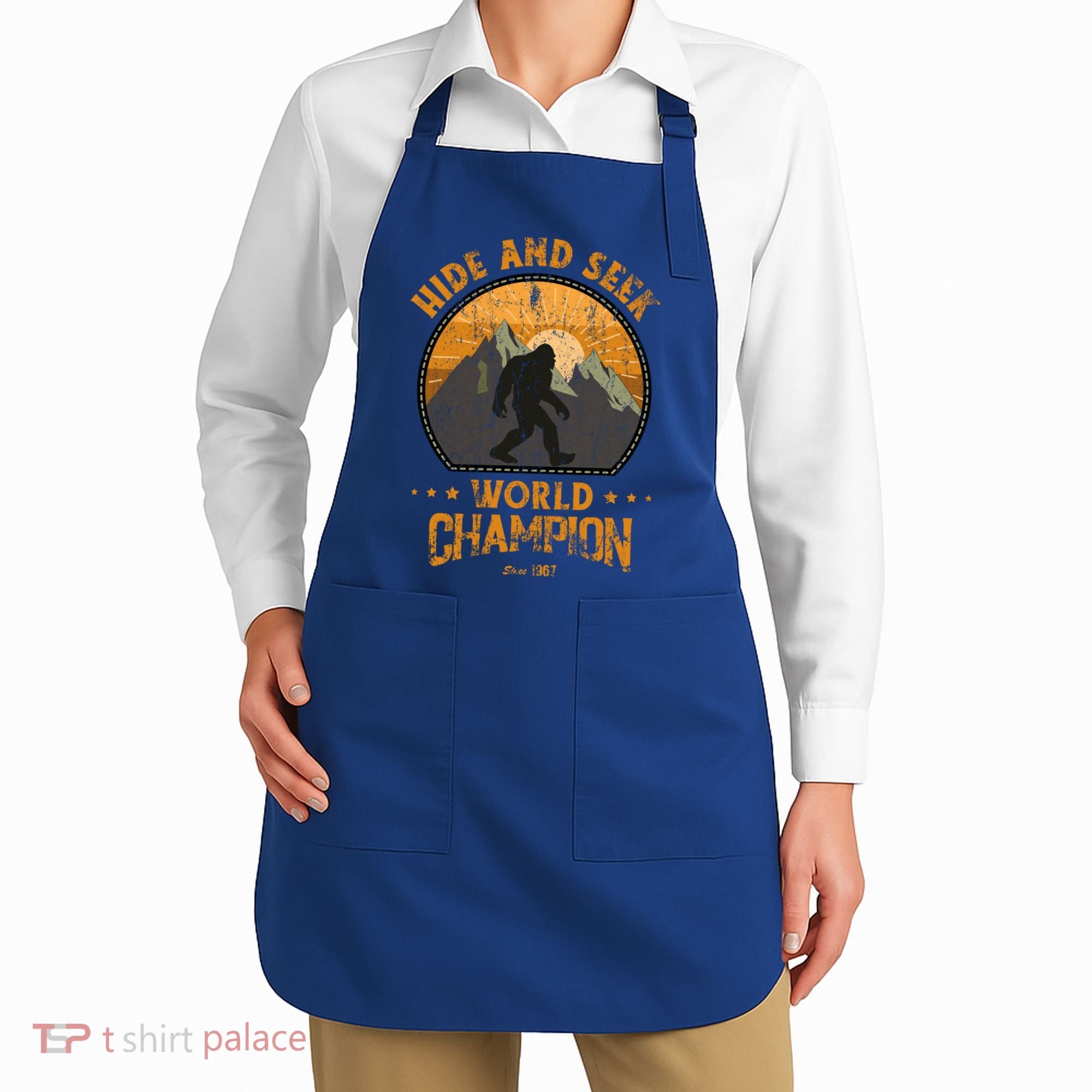 Bigfoogift Hide And Seek Bigfoot Hide And Seek Champion Cool Gift Apron