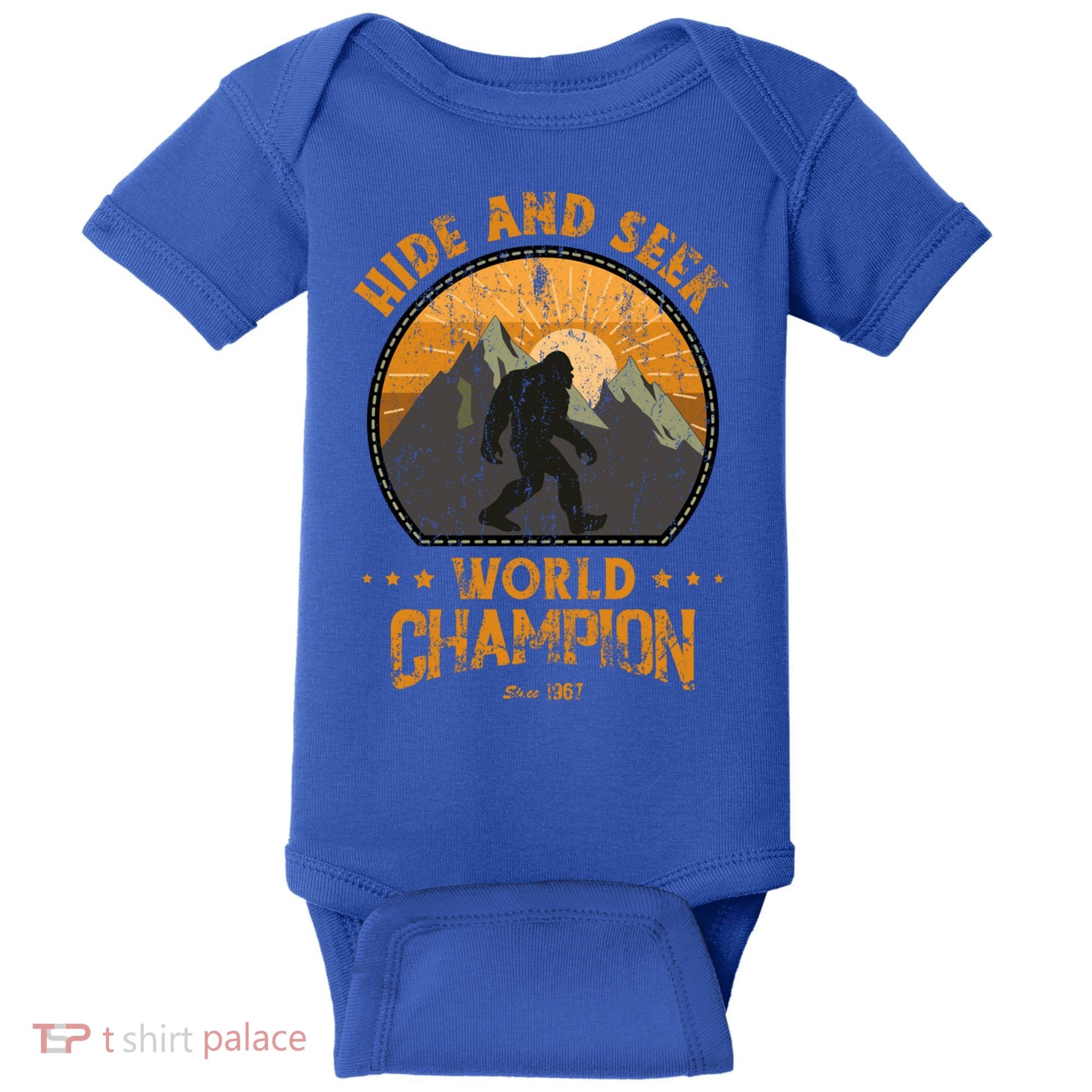 Bigfoogift Hide And Seek Bigfoot Hide And Seek Champion Cool Gift Baby Bodysuit