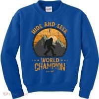 Bigfoogift Hide And Seek Bigfoot Hide And Seek Champion Cool Gift Kids Sweatshirt thumb 0