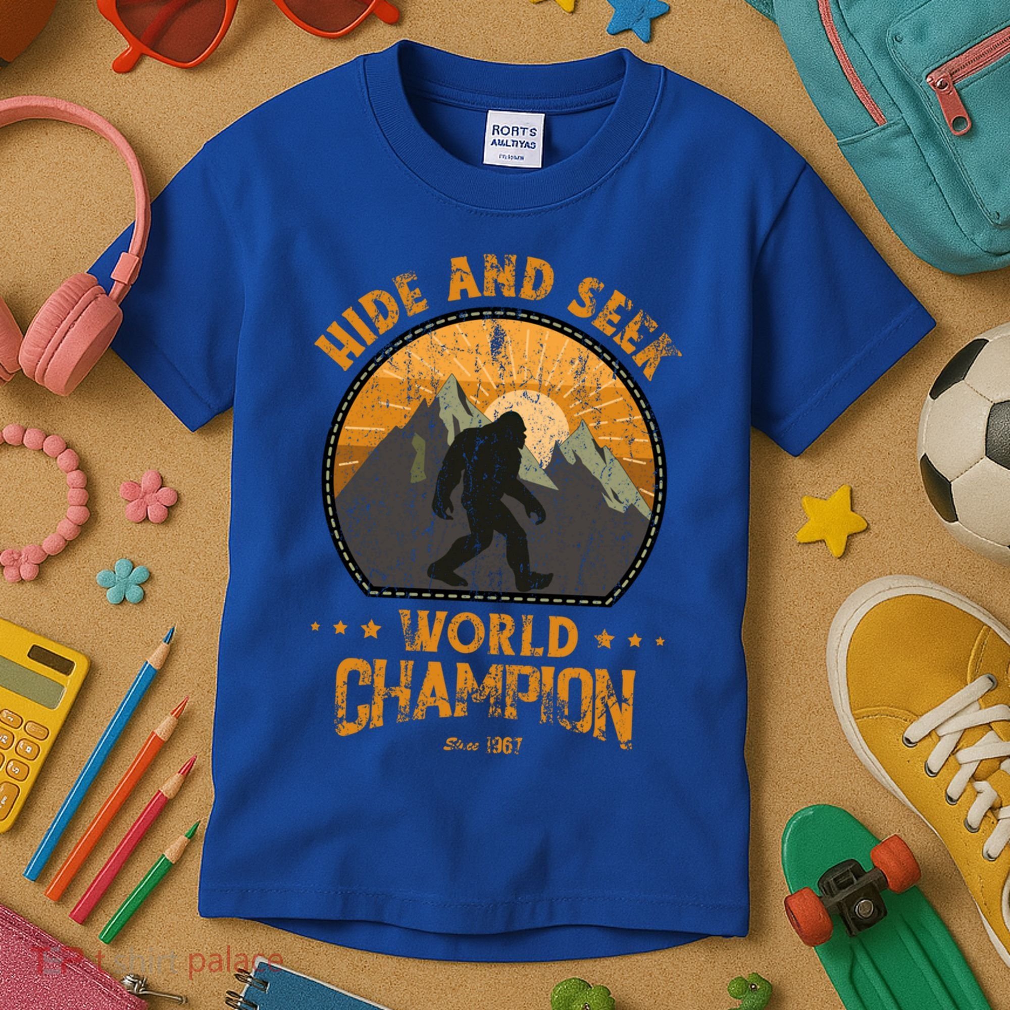 Bigfoogift Hide And Seek Bigfoot Hide And Seek Champion Cool Gift Kids T-Shirt