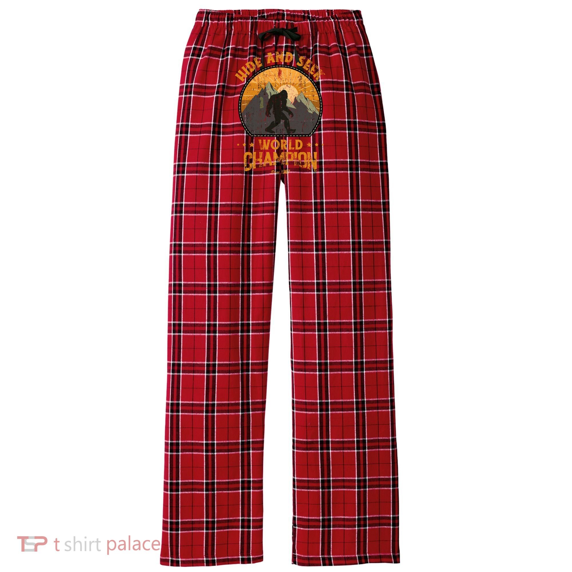 Bigfoogift Hide And Seek Bigfoot Hide And Seek Champion Cool Gift Women's Flannel Plaid Pajama Pants