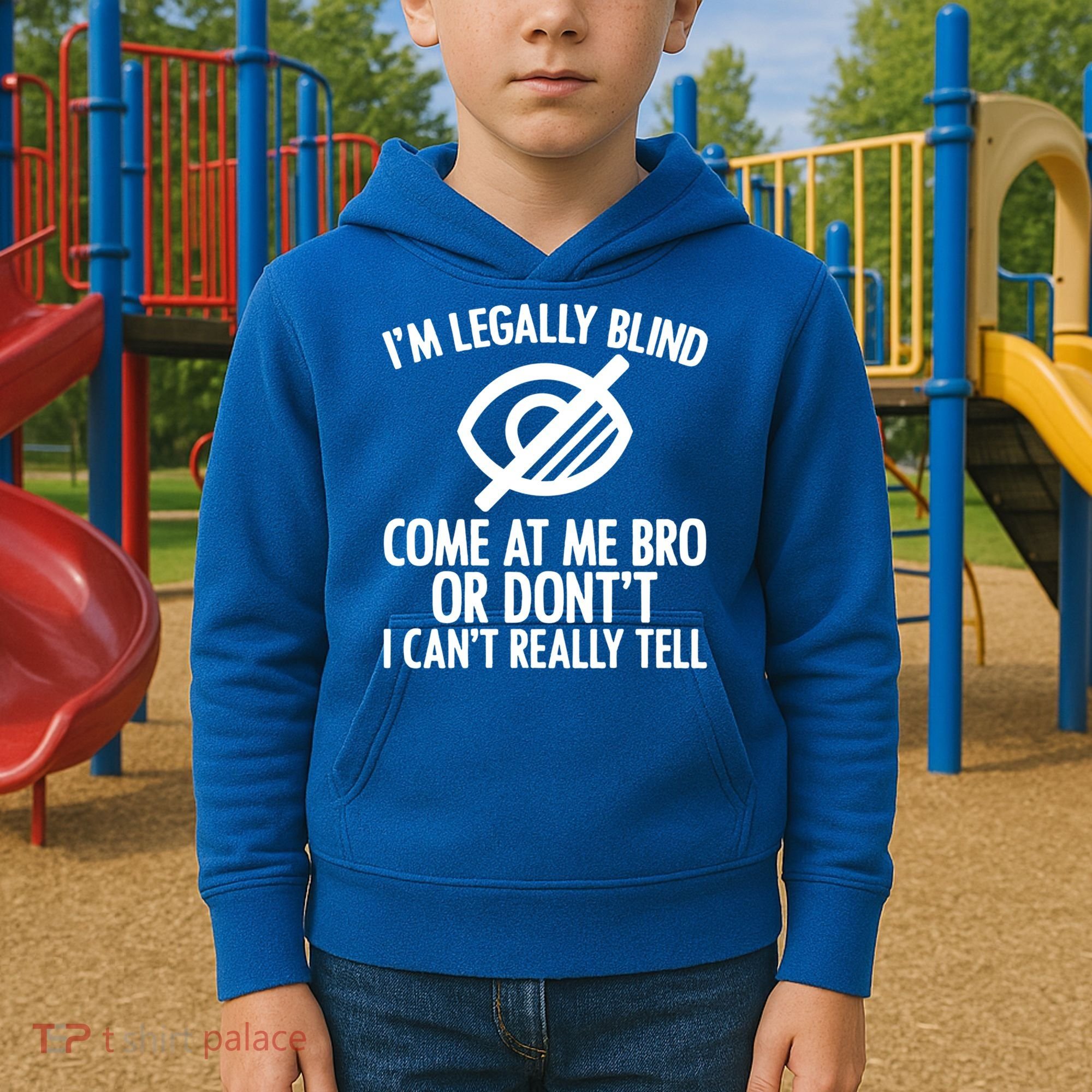 Blindness Humour Awareness Visually Impaired People Gift Kids Hoodie