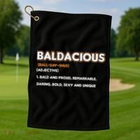 Bald Hairless Alopecia Bald Definition Golf Towel thumb 1