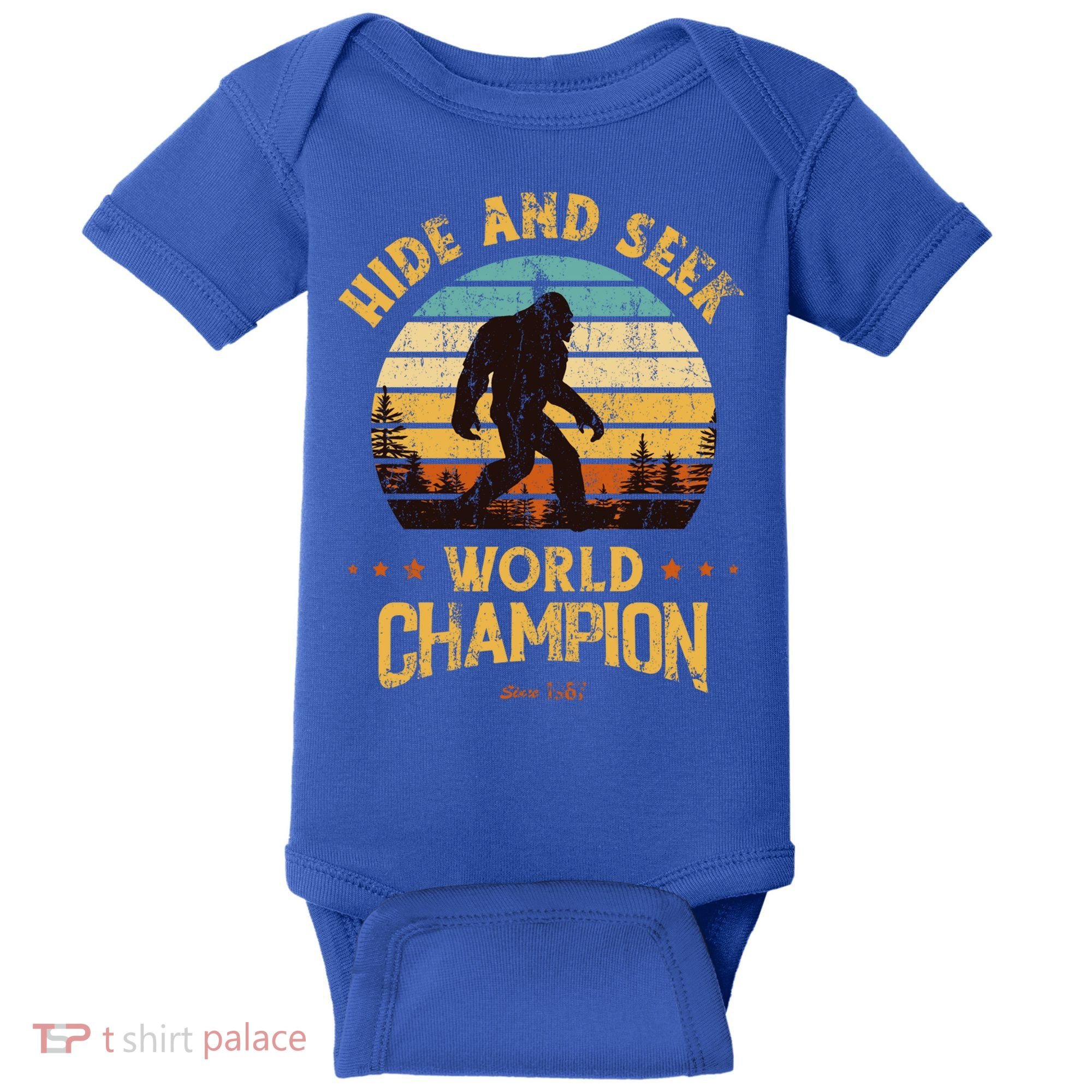 Bigfoogift Hide And Seek Bigfoot Hide And Seek Champion Cute Gift Baby Bodysuit