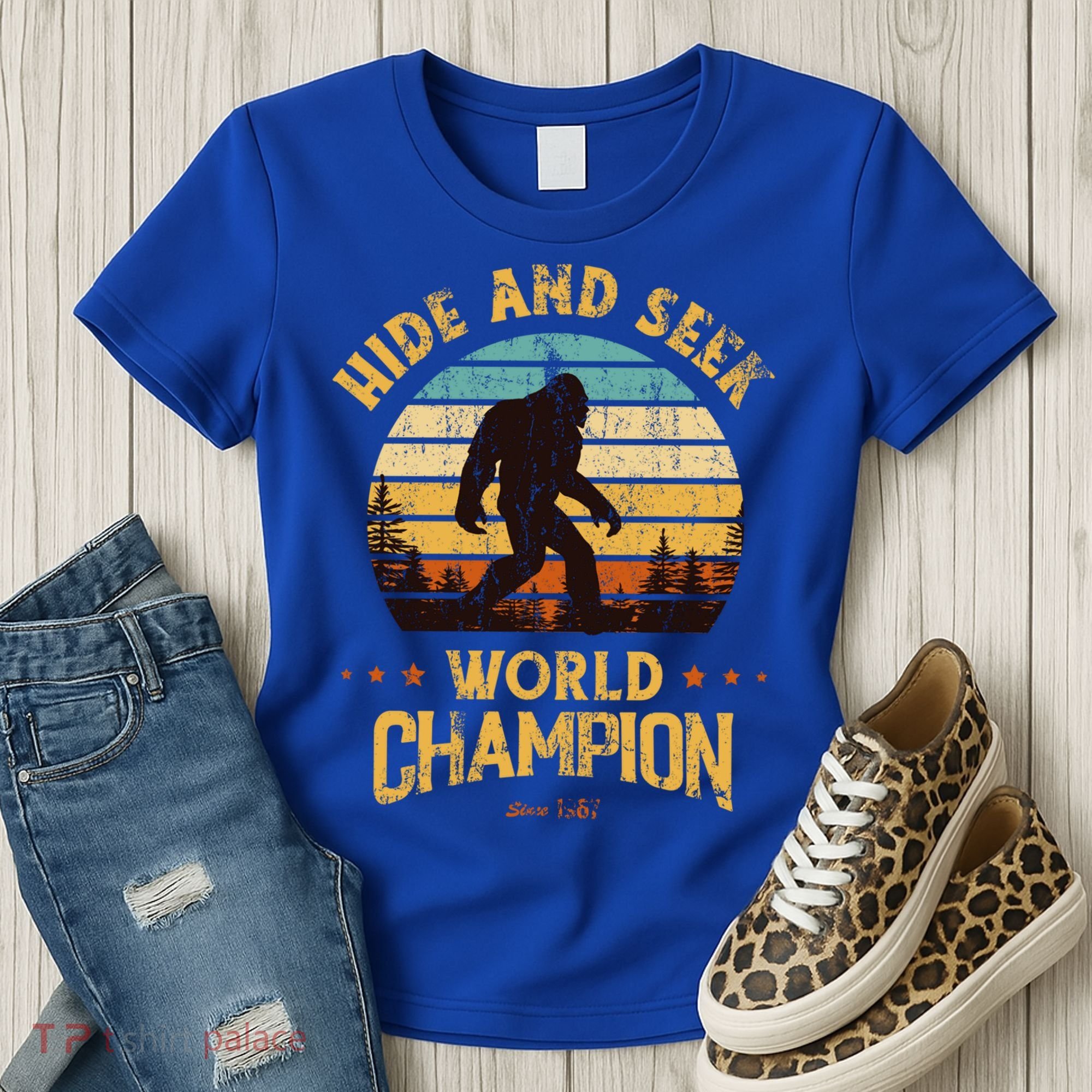 Bigfoogift Hide And Seek Bigfoot Hide And Seek Champion Cute Gift Women's T-Shirt
