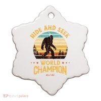 Bigfoogift Hide And Seek Bigfoot Hide And Seek Champion Cute Gift Ceramic Ornament thumb 0