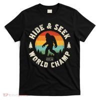 Bigfoot Hide And Seek World Champion Sasquatch Retro Vintage T-Shirt thumb 0