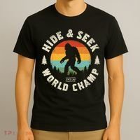 Bigfoot Hide And Seek World Champion Sasquatch Retro Vintage T-Shirt thumb 3