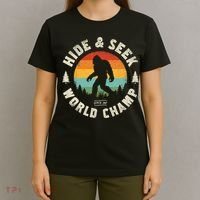Bigfoot Hide And Seek World Champion Sasquatch Retro Vintage T-Shirt thumb 4