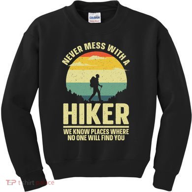 Best Hiking Art Outdoor Hike Gear Hiker Hiking Kids Sweatshirt