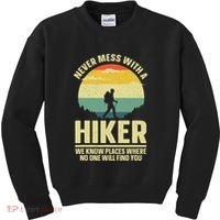 Best Hiking Art Outdoor Hike Gear Hiker Hiking Kids Sweatshirt thumb 0