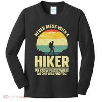 Best Hiking Art Outdoor Hike Gear Hiker Hiking Kids Long Sleeve Shirt thumb 0