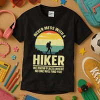 Best Hiking Art Outdoor Hike Gear Hiker Hiking Kids T-Shirt thumb 3