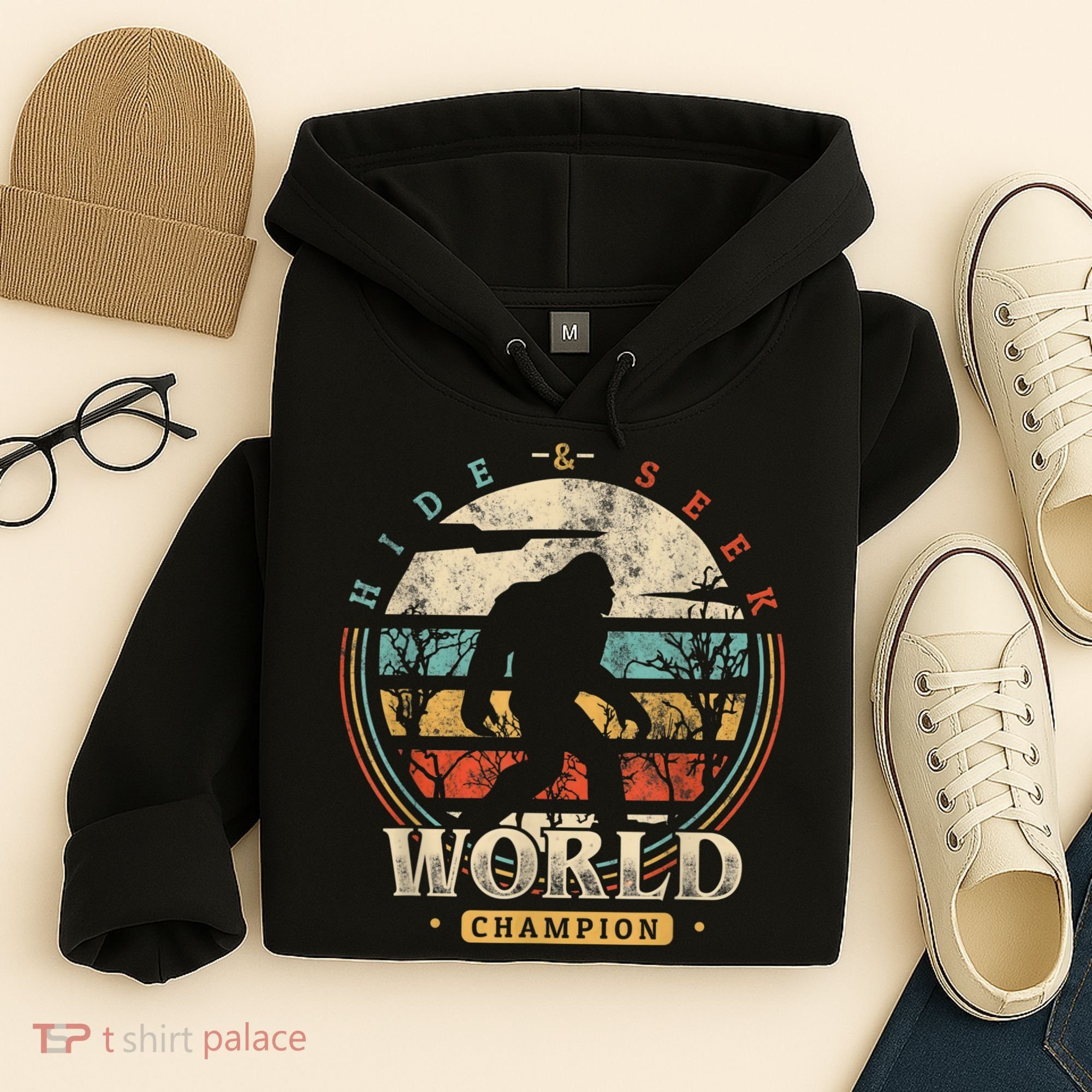 Bigfoot Hide And Seek Champion Sasquatch Camping Tees Hoodie