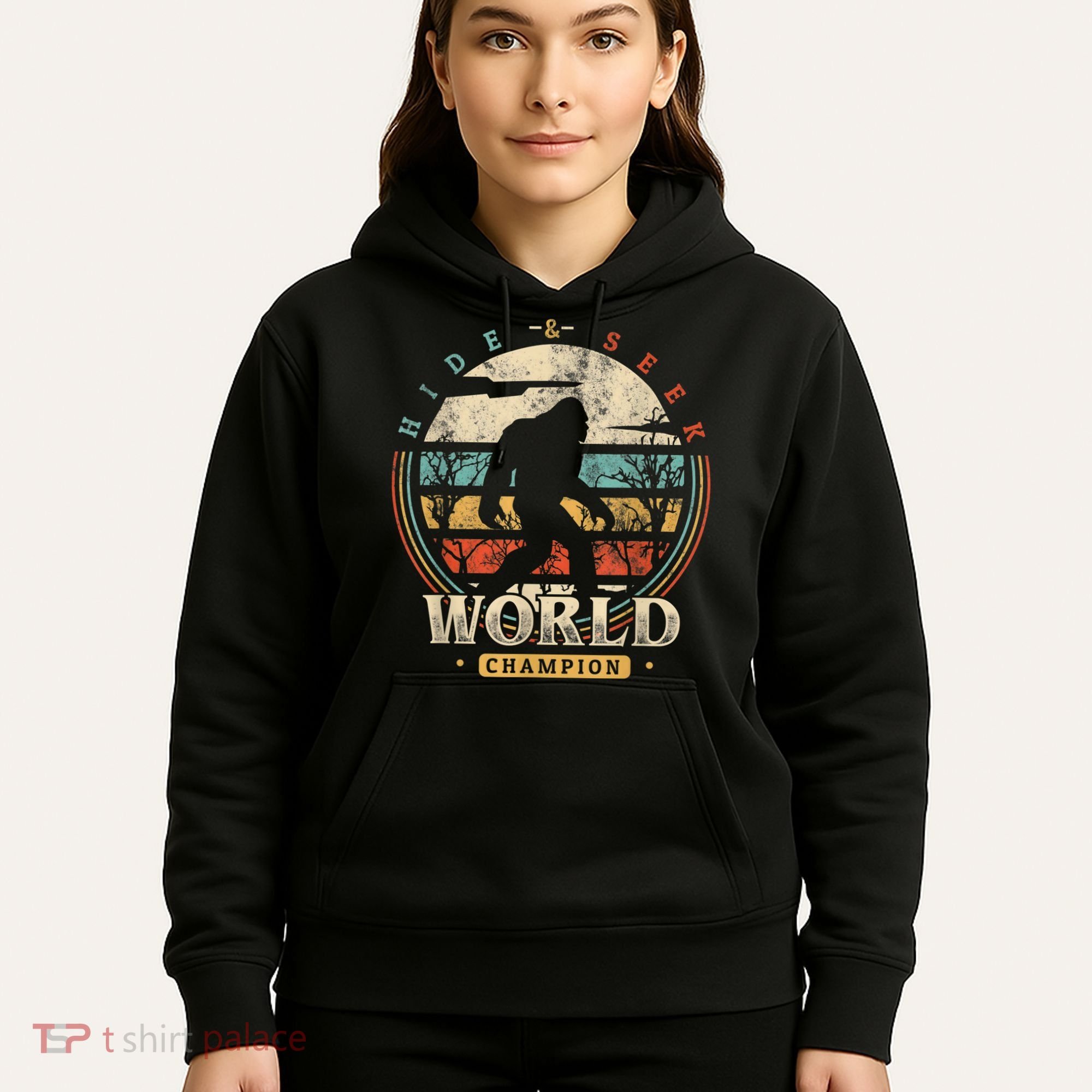 Bigfoot Hide And Seek Champion Sasquatch Camping Tees Hoodie