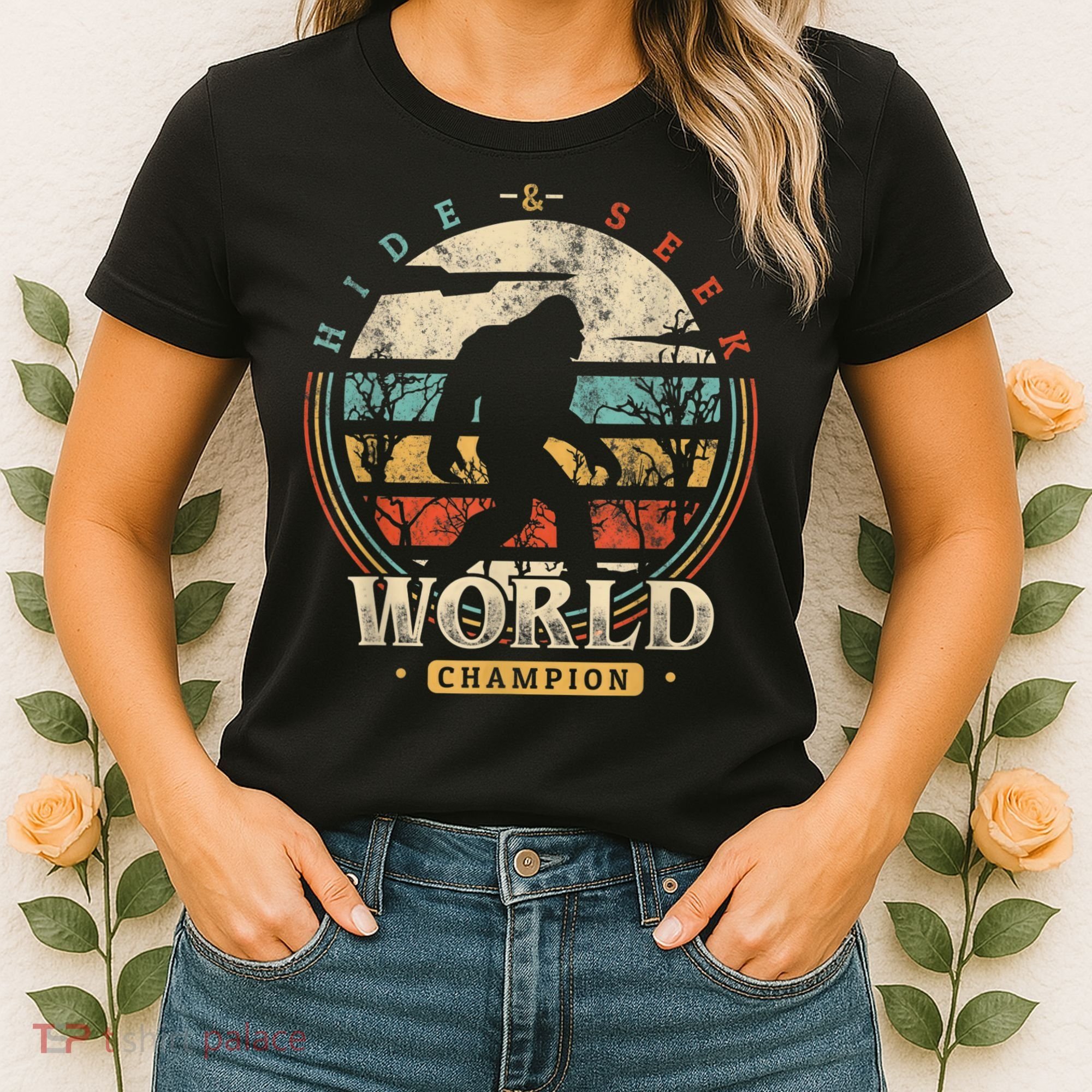 Bigfoot Hide And Seek Champion Sasquatch Camping Tees Women's T-Shirt