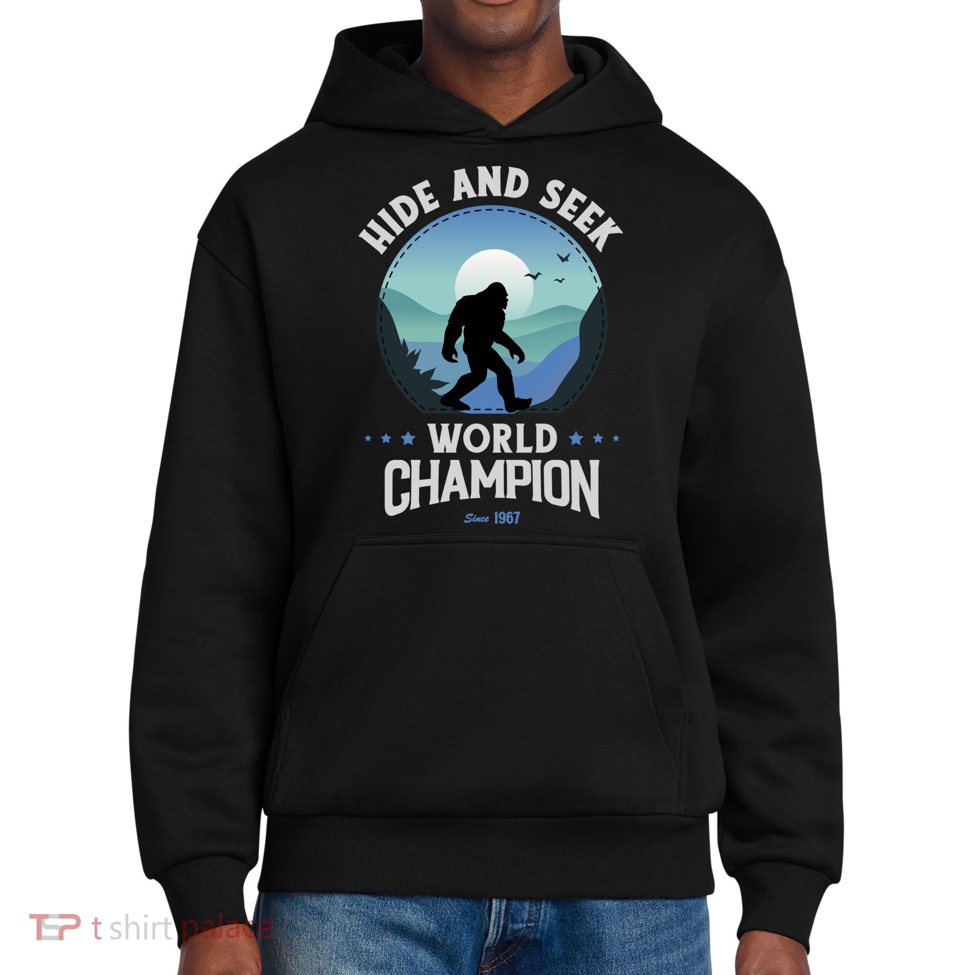 Bigfoogift Hide And Seek Bigfoot Hide And Seek Champion Cool Gift District V.I.T. Heavyweight Hoodie
